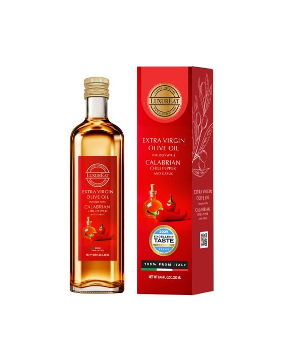olio extravergine di oliva aromatizzato con peperoncino calabrese e aglio