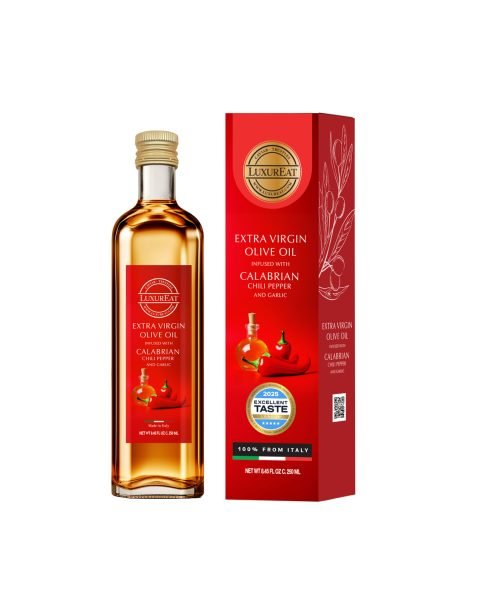 olio extravergine di oliva aromatizzato con peperoncino calabrese e aglio